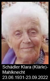 Schädler-Klara-(Klärle)-Mahlknecht-1931-bis-2022